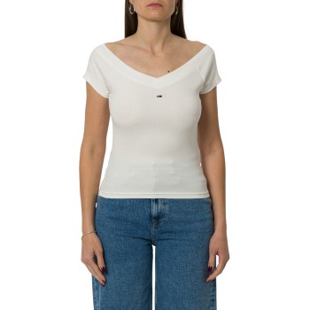 T-shirt slim fit a coste Tommy Jeans