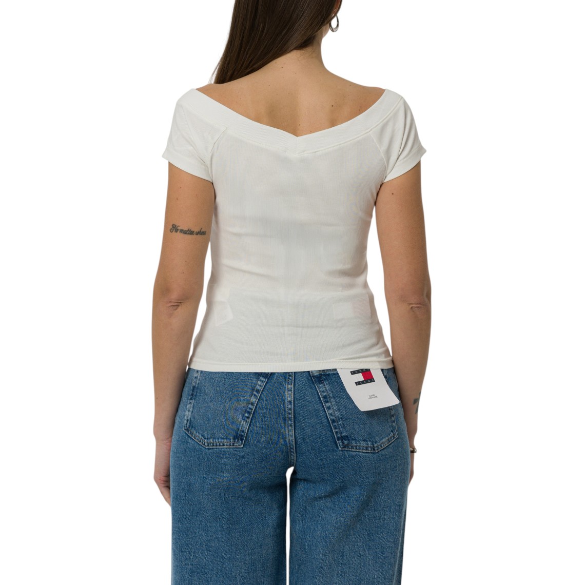 T-shirt slim fit a coste Tommy Jeans