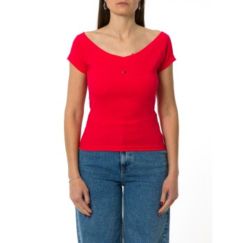 T-shirt slim fit a coste Tommy Jeans