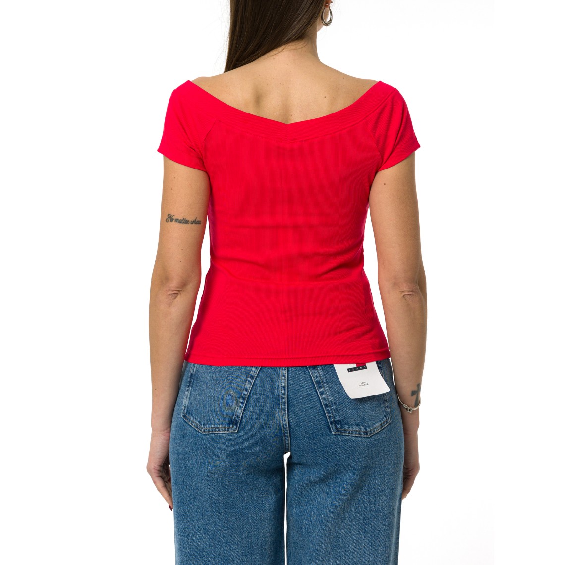 T-shirt slim fit a coste Tommy Jeans