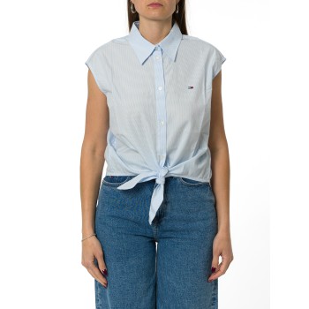Camicia smanicata a righe con nodo Tommy Jeans