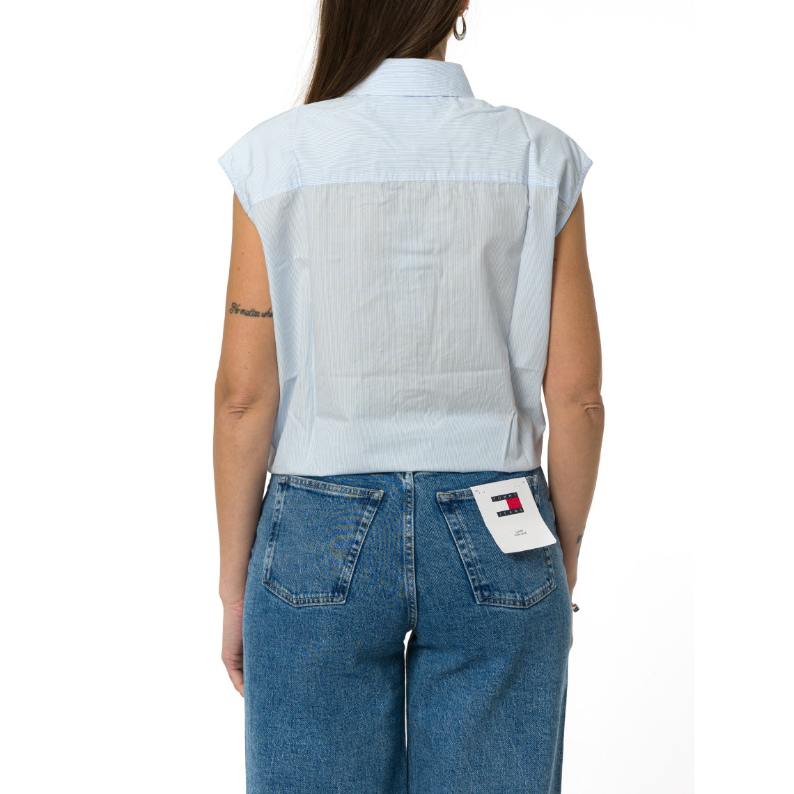 Camicia smanicata a righe con nodo Tommy Jeans