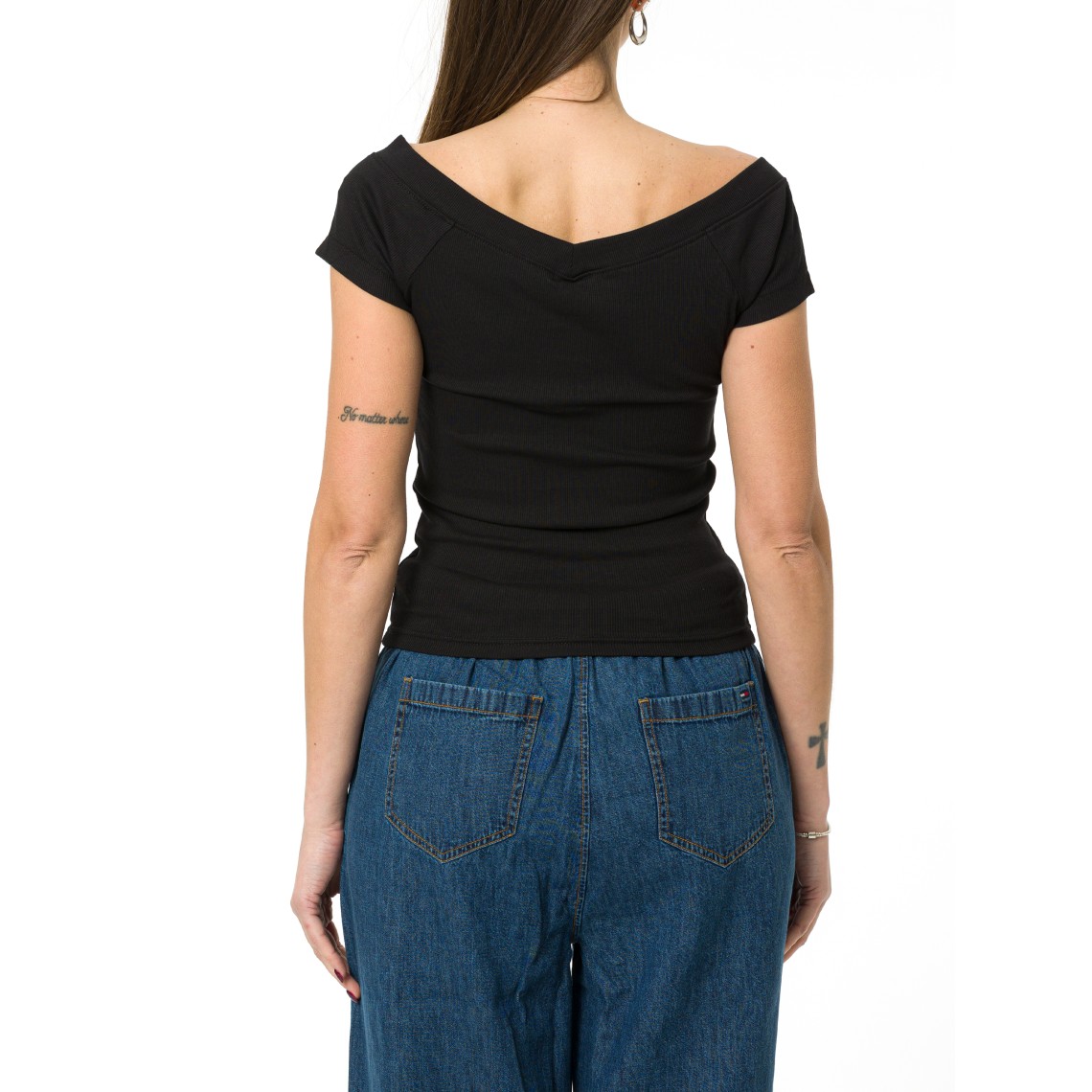 T-shirt slim fit a coste Tommy Jeans