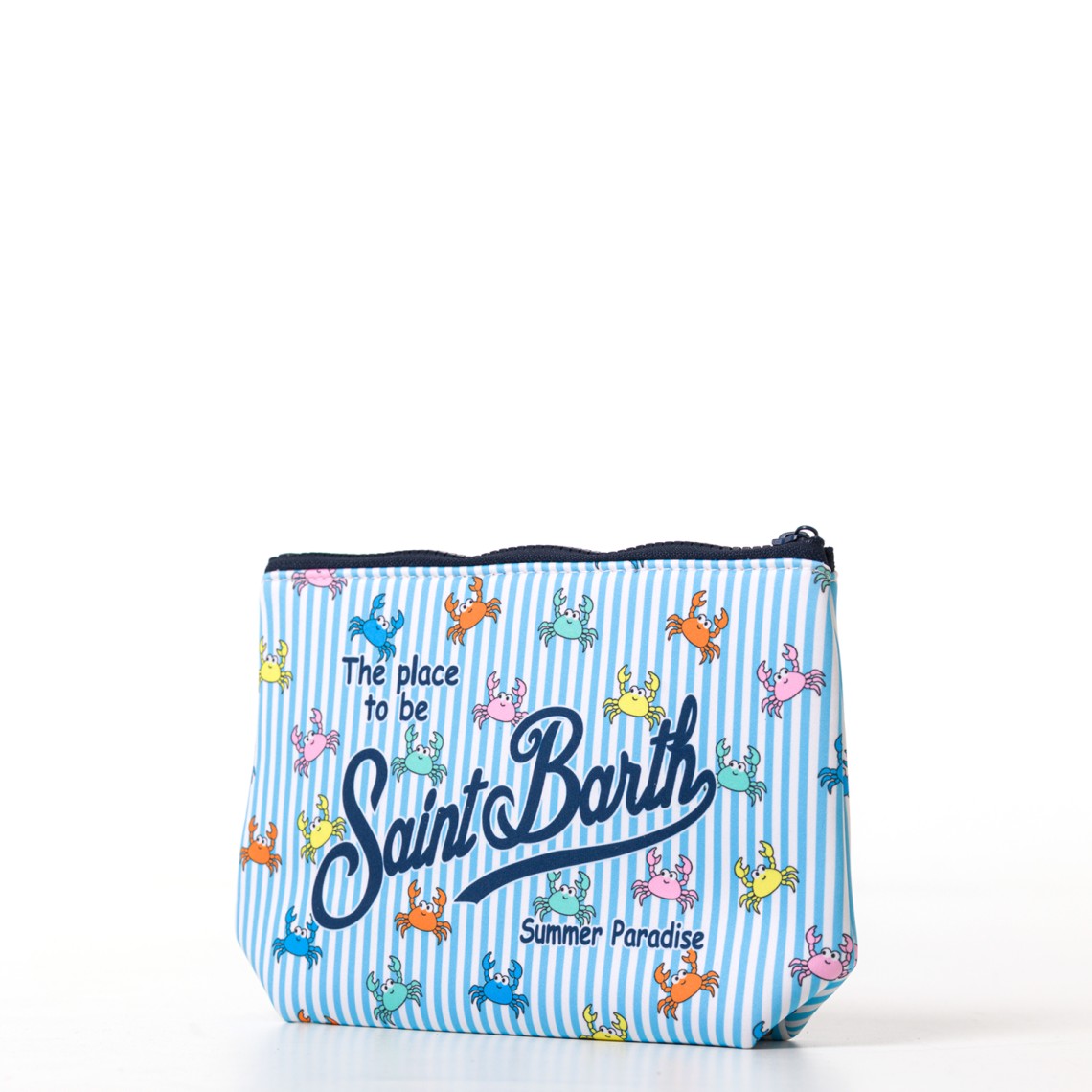 Pochette Aline in scuba a righe con stampa granchietti Mc2 Saint Barth