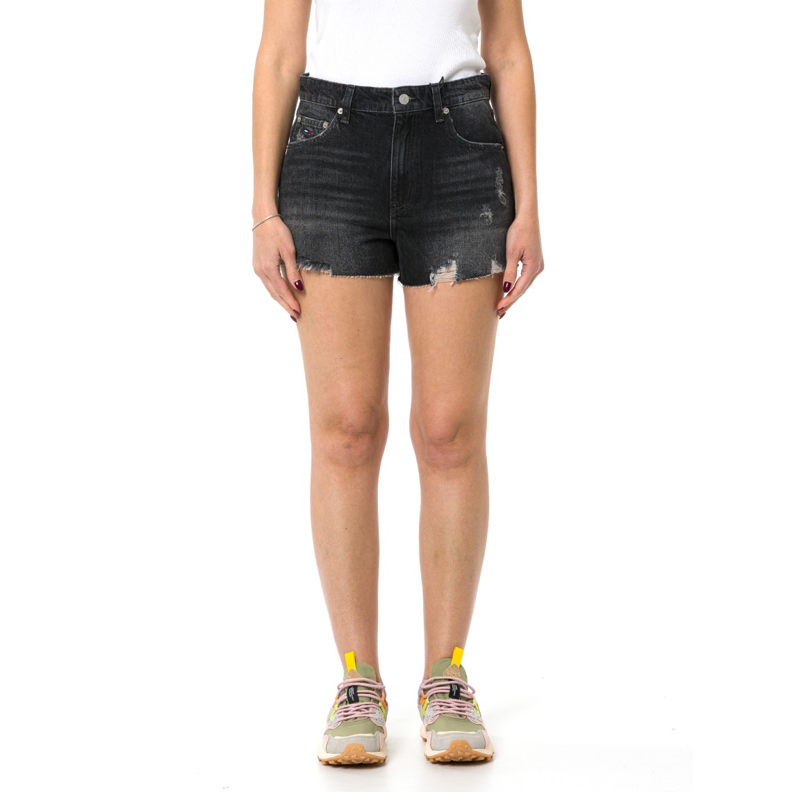 Shorts in denim con dettagli distressed Tommy Jeans