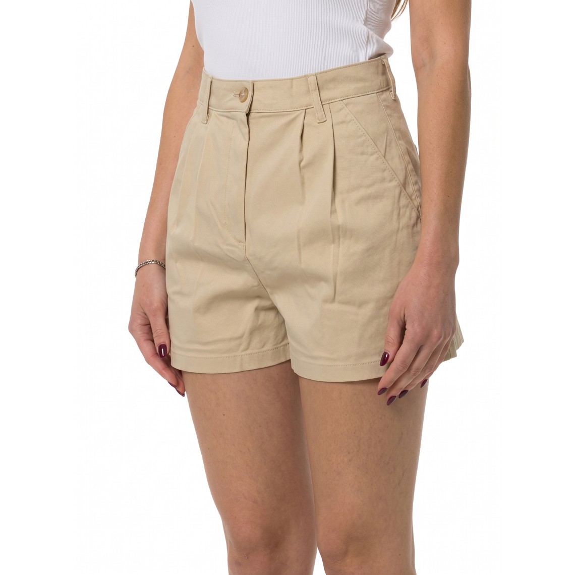 Shorts Claire larghi a vita alta con pieghe Tommy Jeans