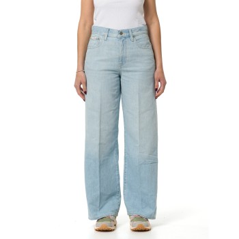 Jeans wide-leg in denim di cotone e lino Calvin Klein Jeans