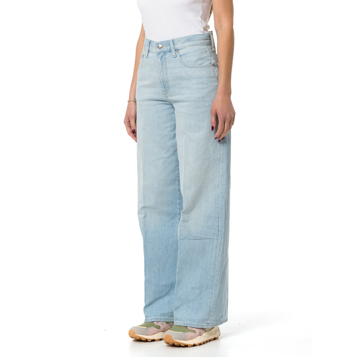 Jeans wide-leg in denim di cotone e lino Calvin Klein Jeans