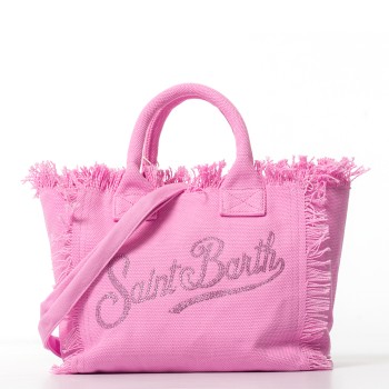 Borsa Colette in canvas rosa con logo in strass Mc2 Saint...