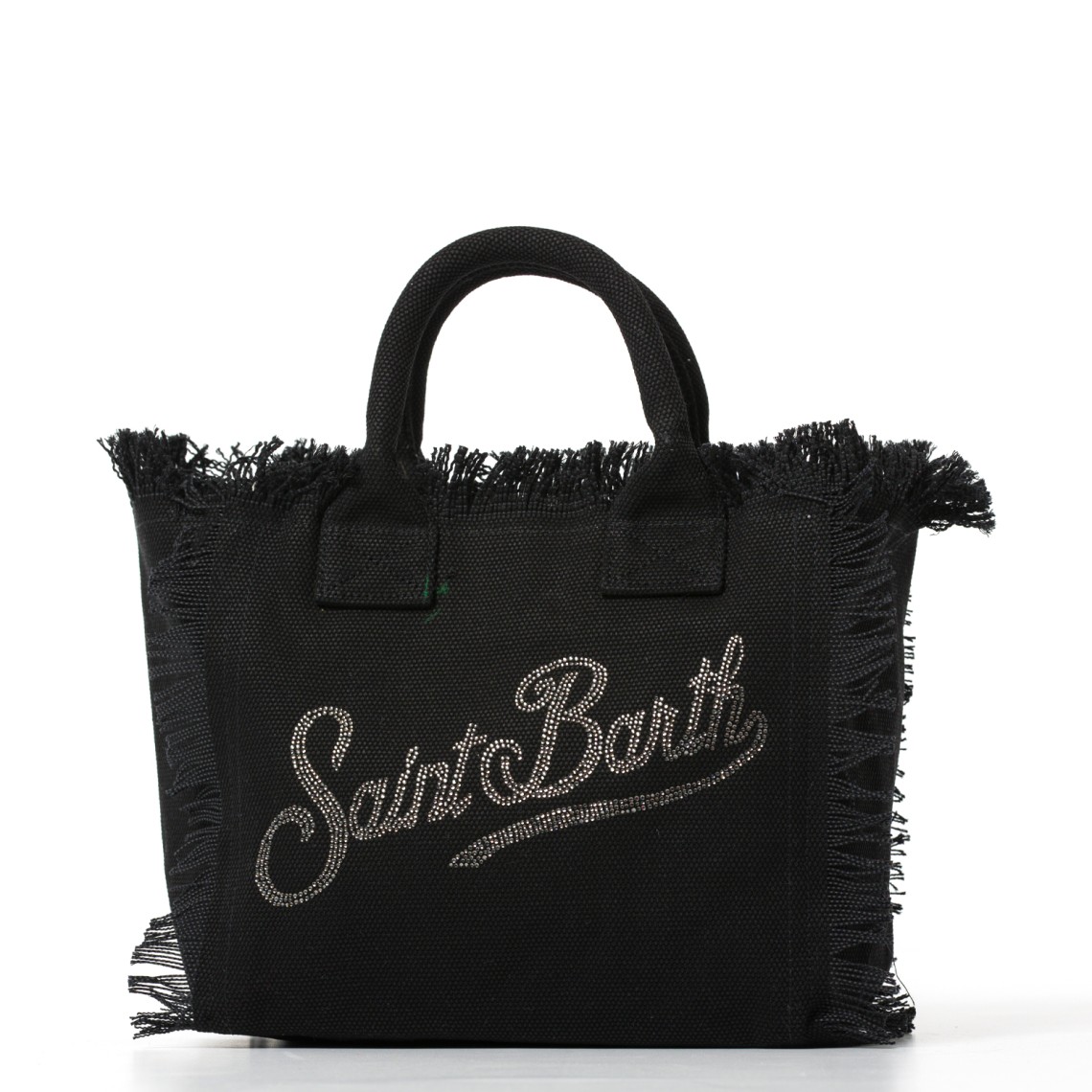 Borsa Colette nera in canvas con frange Mc2 Saint Barth
