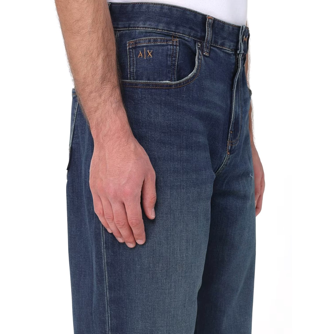 Jeans a gamba larga Armani Exchange in denim di cotone