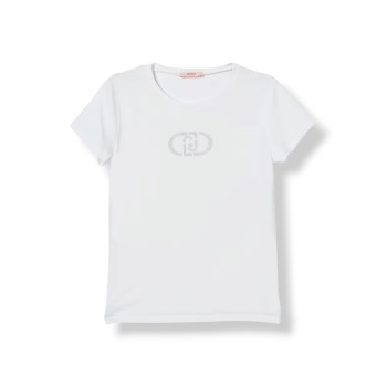 T-shirt con logo e strass Liu Jo Kids