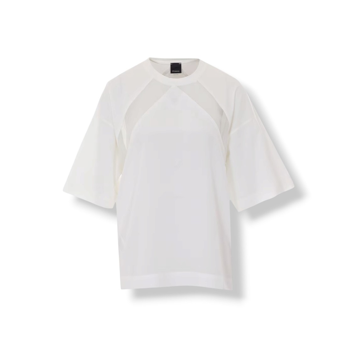 T-shirt Stephanie Pinko in jersey di cotone con pizzo