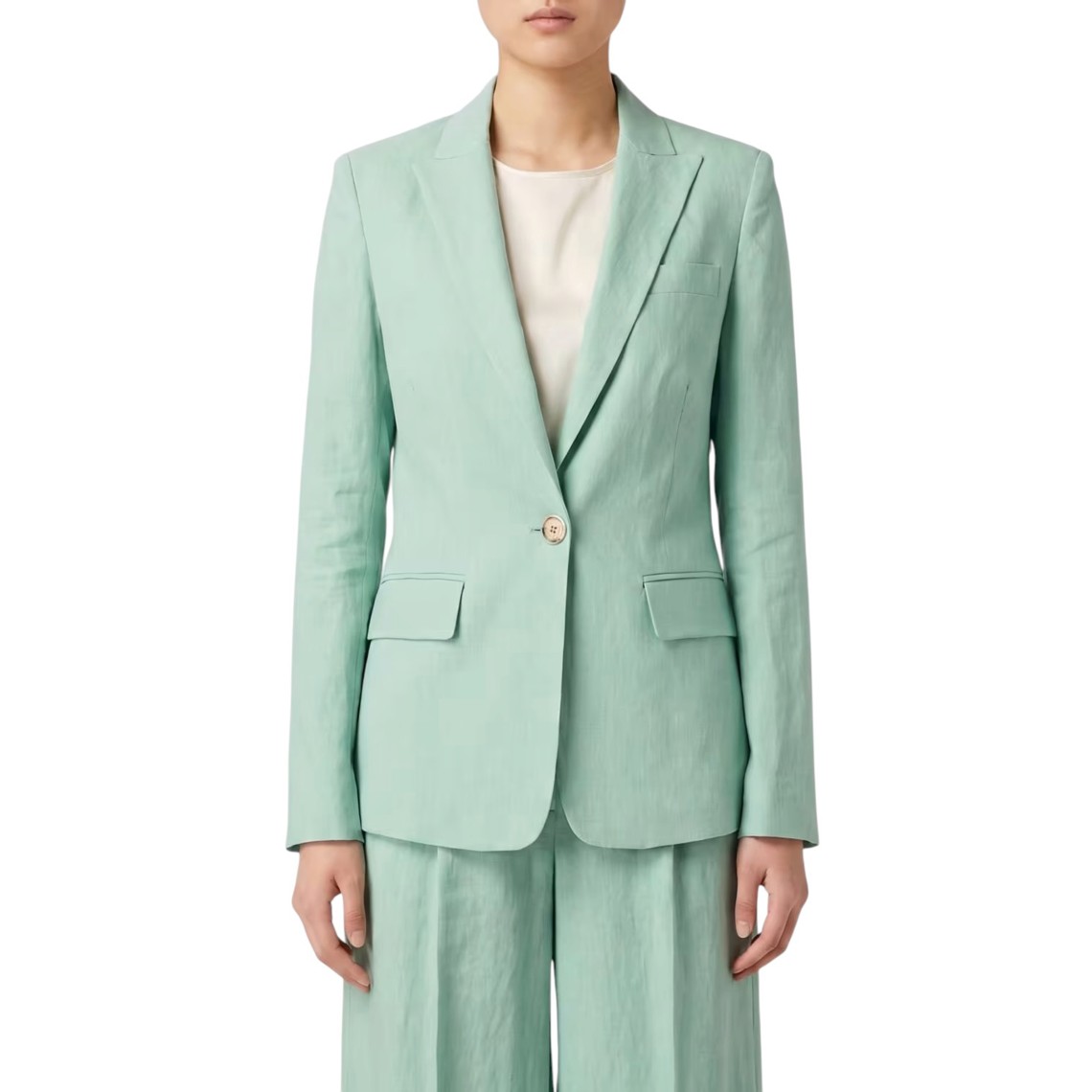 Giacca monopetto in misto lino Freda Pinko