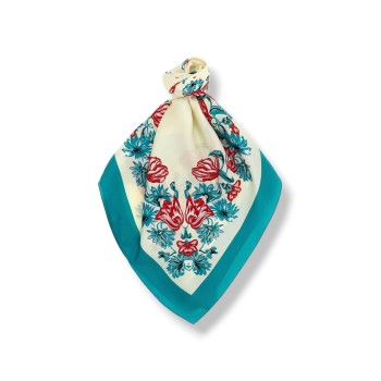 Foulard Limbo Pinko in twill misto seta con stampa floreale