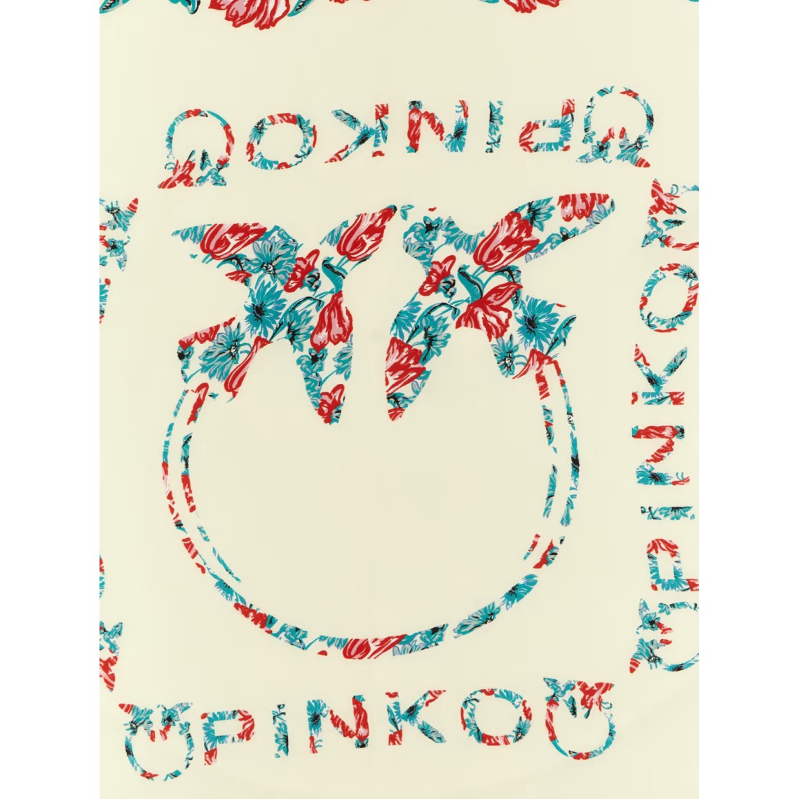 Foulard Limbo Pinko in twill misto seta con stampa floreale