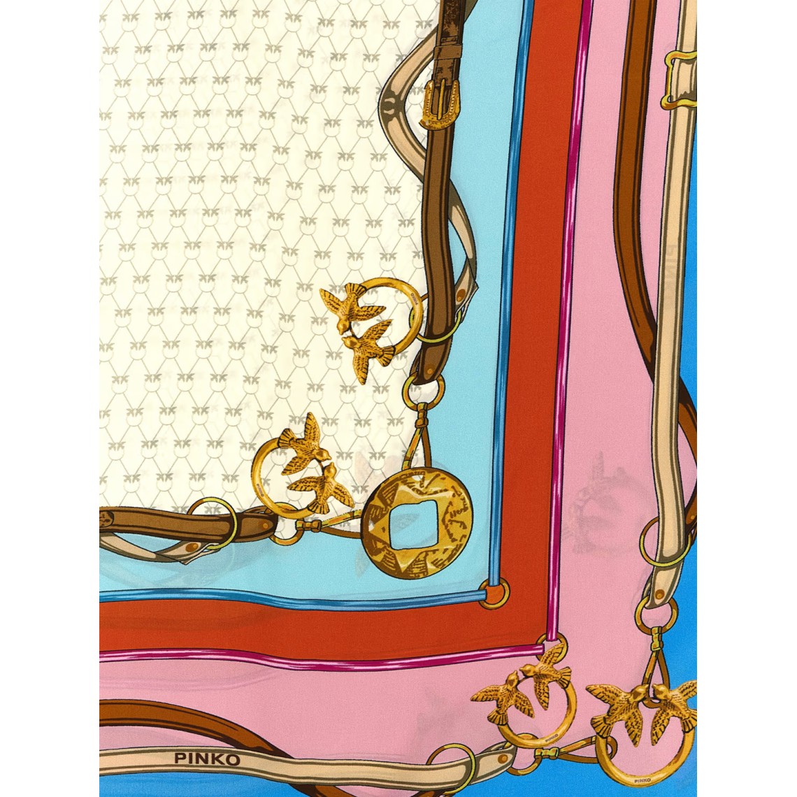 Foulard Limbo Pinko in twill misto seta con stampa multicolor