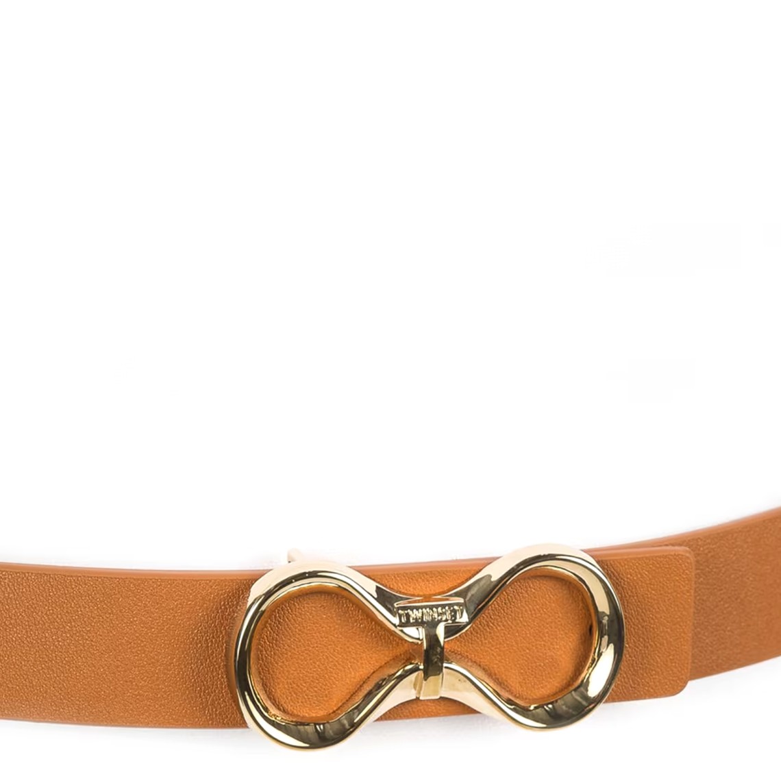 Cintura reversibile in pelle con logo Twinset