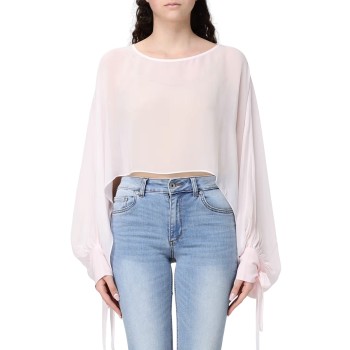 Blusa cropped in georgette Twinset