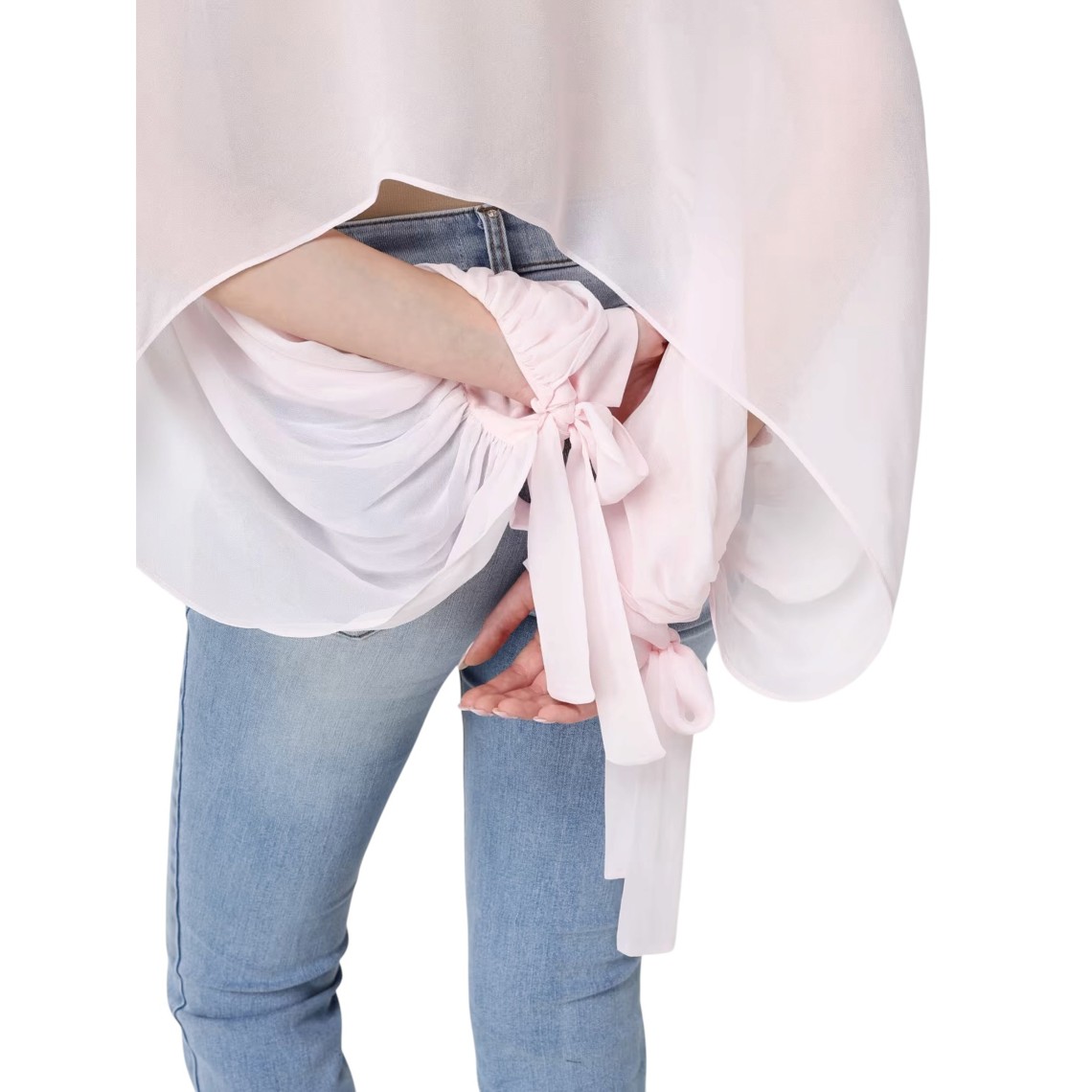 Blusa cropped in georgette Twinset