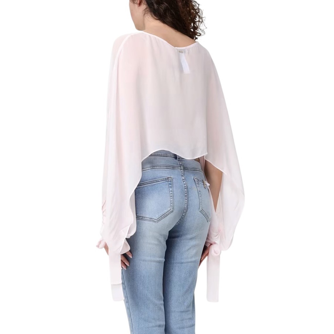 Blusa cropped in georgette Twinset