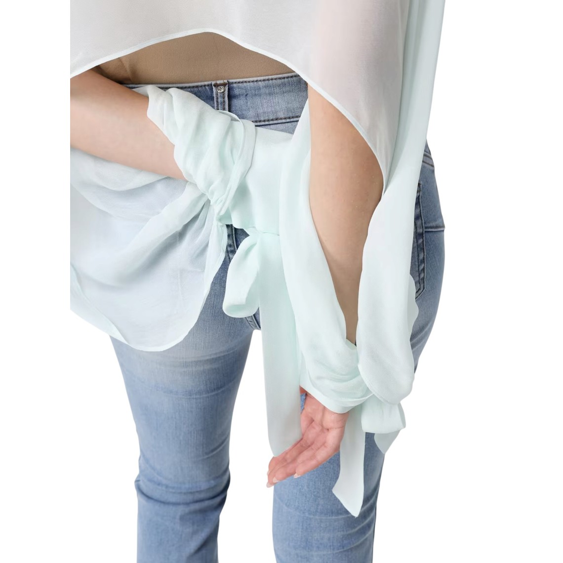 Blusa cropped in georgette Twinset