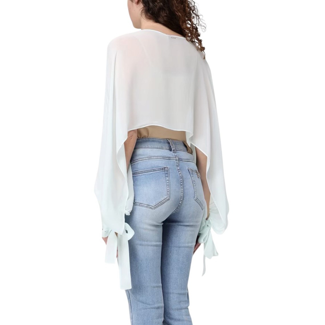 Blusa cropped in georgette Twinset