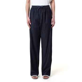 Pantaloni gamba larga Emporio Armani in cotone stretch