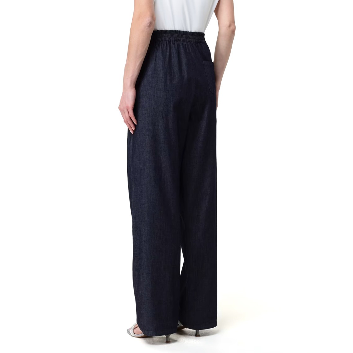 Pantaloni gamba larga Emporio Armani in cotone stretch