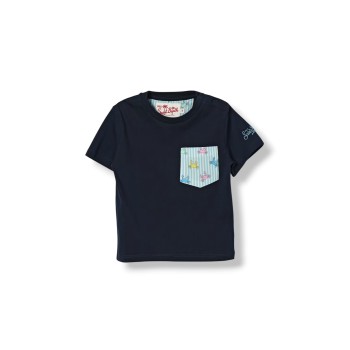 T-shirt in cotone con toppa stampata Mc2 Saint Barth