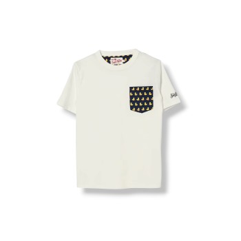 T-shirt in cotone con toppa stampata Mc2 Saint Barth