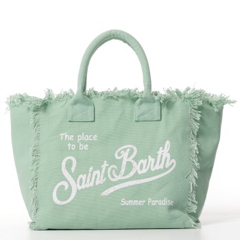 Borsa Vanity regular in canvas con frange Mc2 Saint Barth