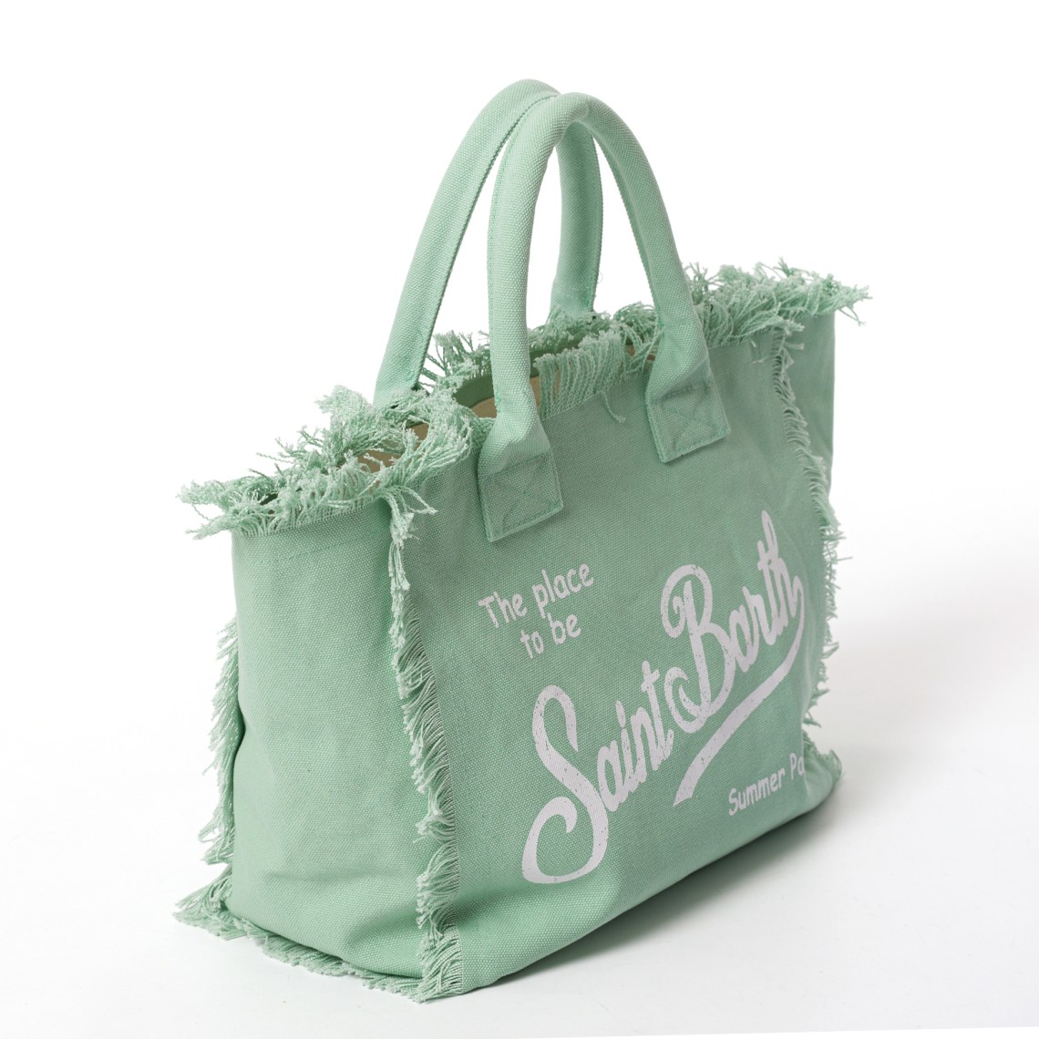 Borsa Vanity regular in canvas con frange Mc2 Saint Barth