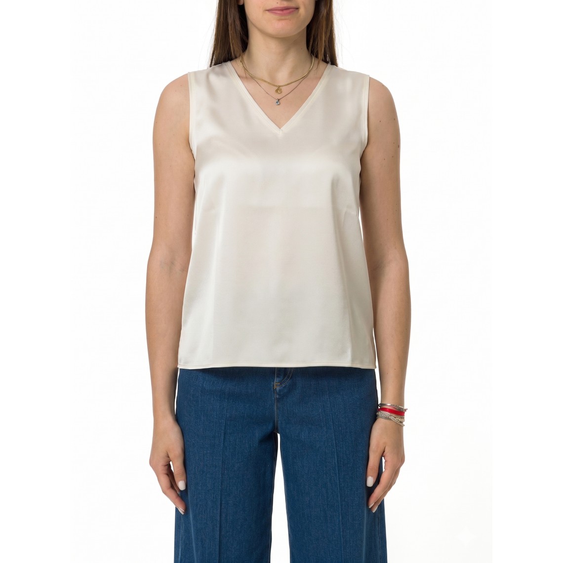 Top in raso con scollo a V Emme Marella
