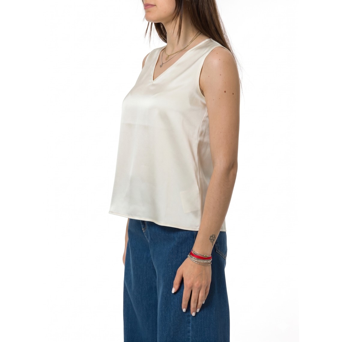 Top in raso con scollo a V Emme Marella