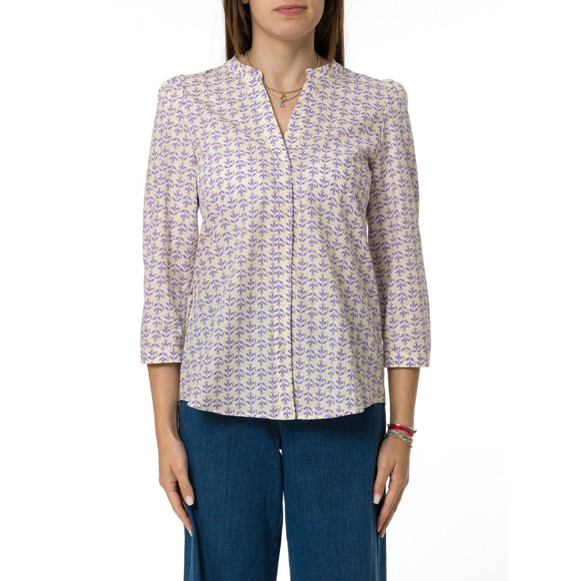Camicia coreana con scollo a V Emme Marella