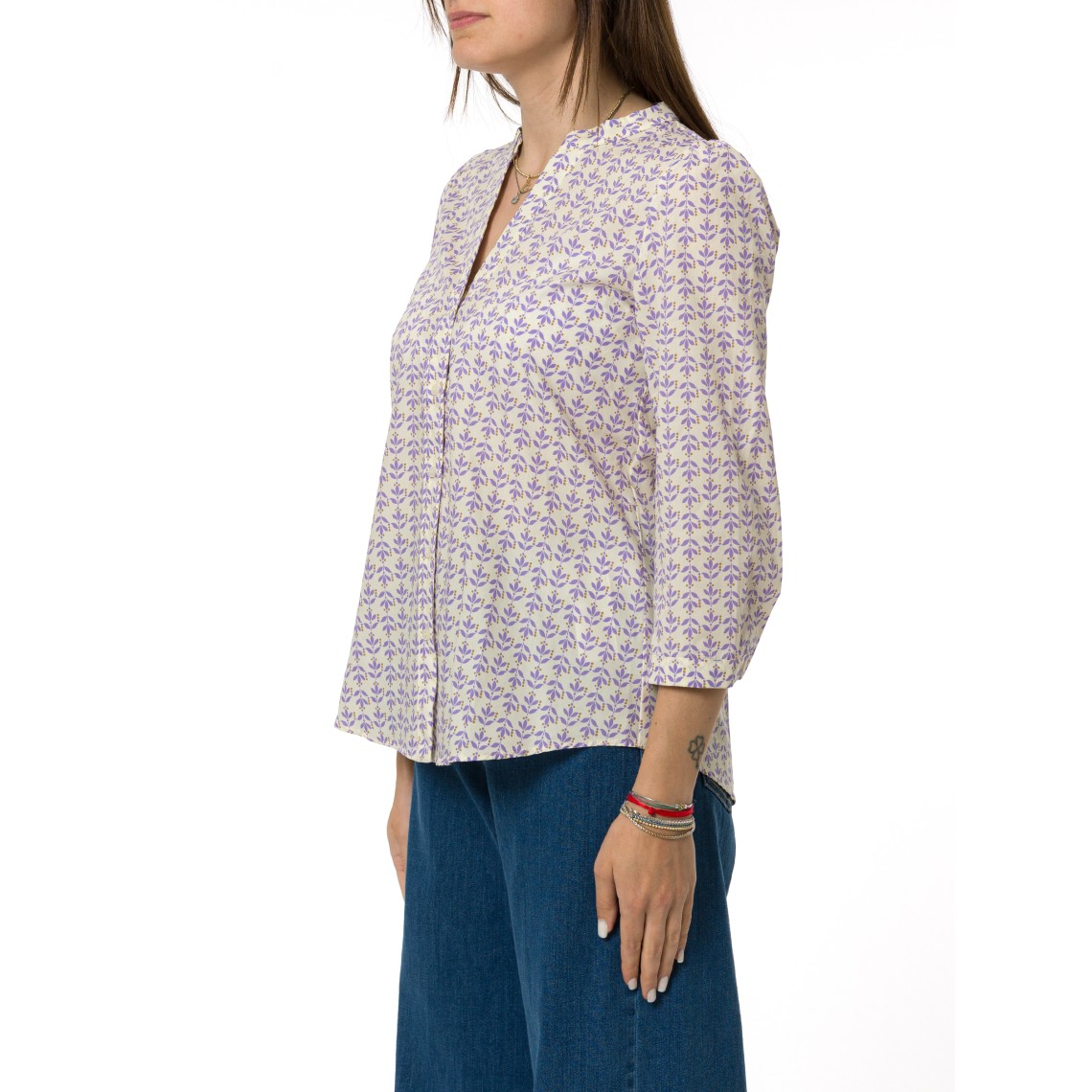 Camicia coreana con scollo a V Emme Marella