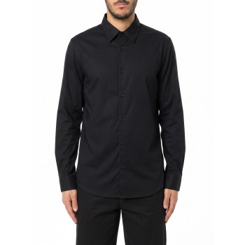 Camicia in satin di cotone stretch Armani Exchange