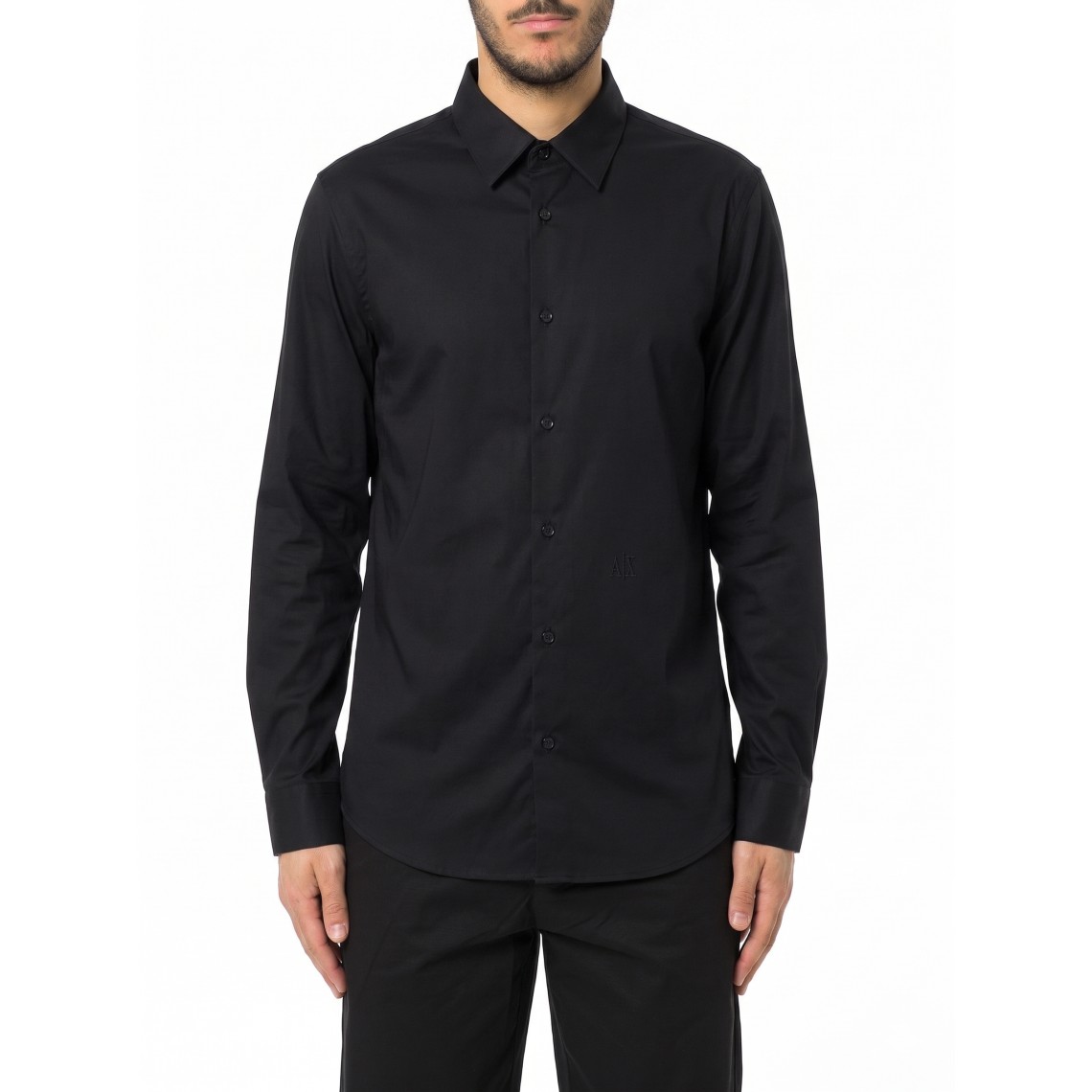Camicia in satin di cotone stretch Armani Exchange