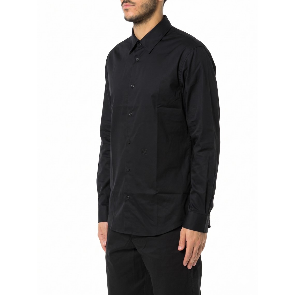 Camicia in satin di cotone stretch Armani Exchange