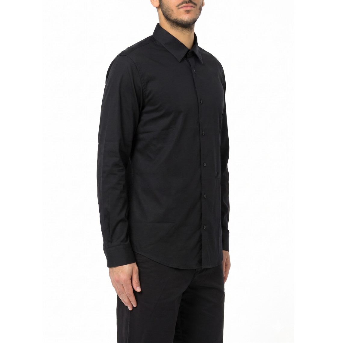 Camicia in satin di cotone stretch Armani Exchange