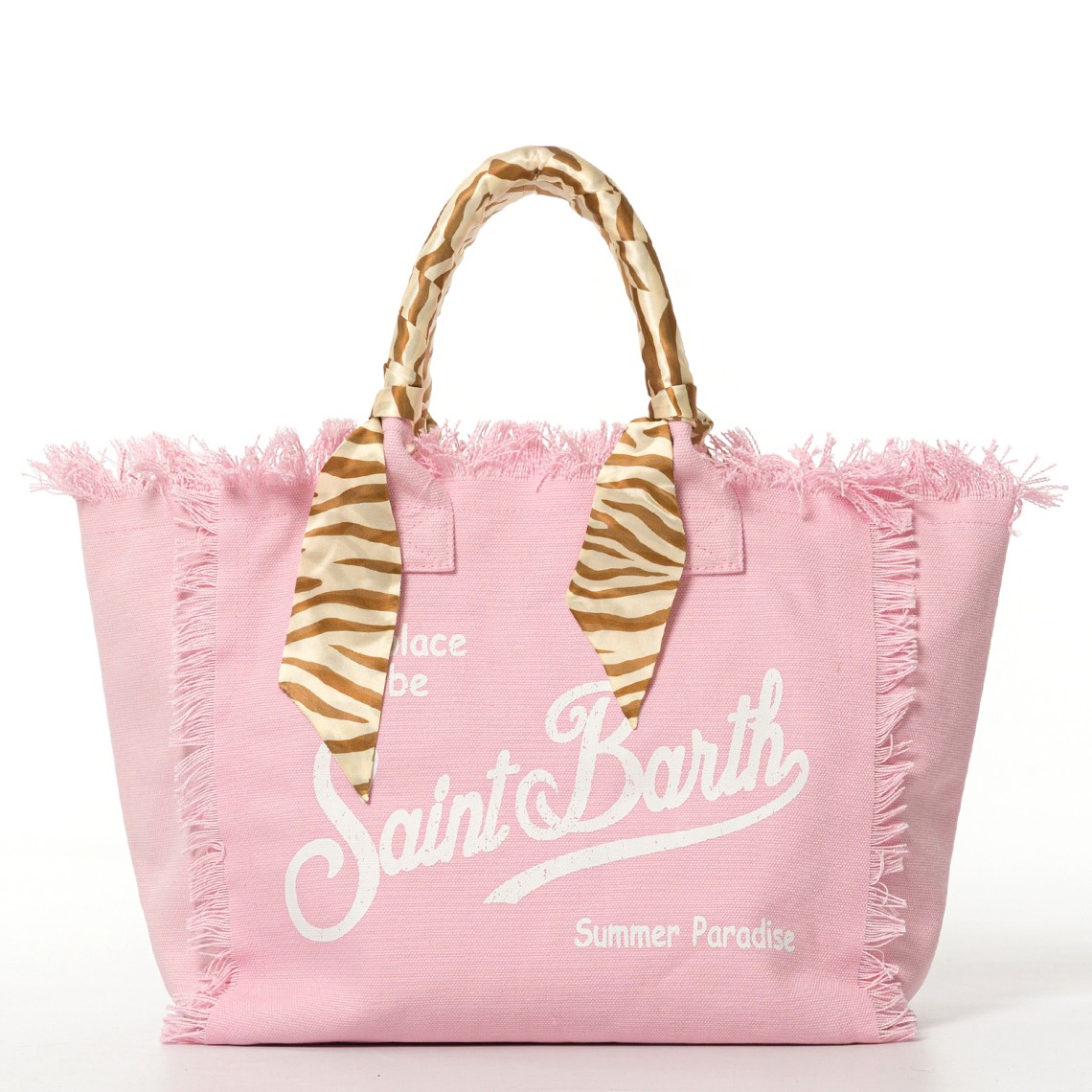 Borsa Vanity regular in canvas rosa con twill removibile Mc2 Saint Barth