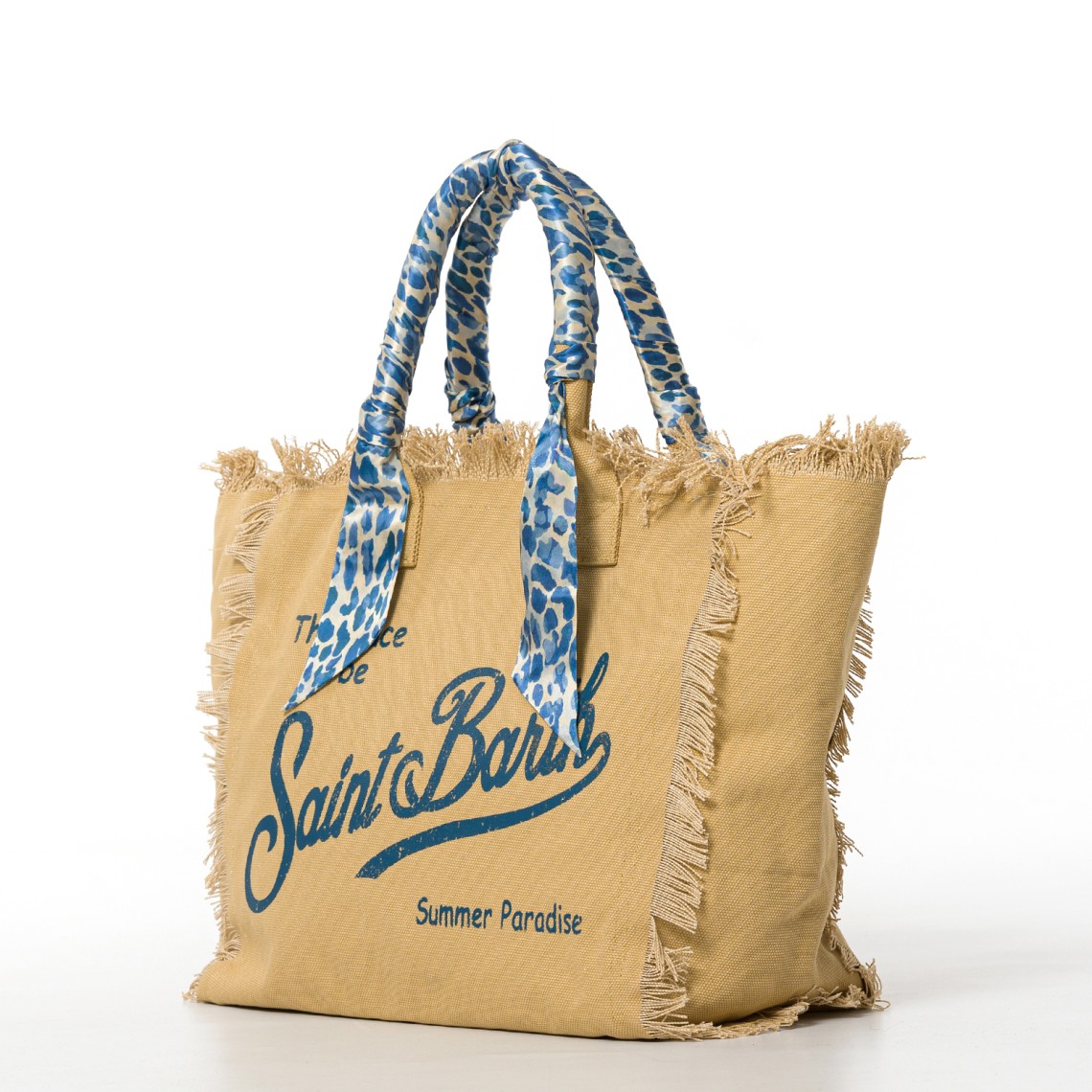 Borsa Vanity regular in canvas beige con twill removibile Mc2 Saint Barth