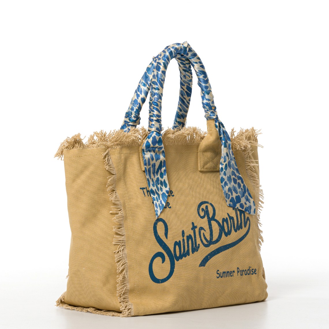 Borsa Vanity regular in canvas beige con twill removibile Mc2 Saint Barth