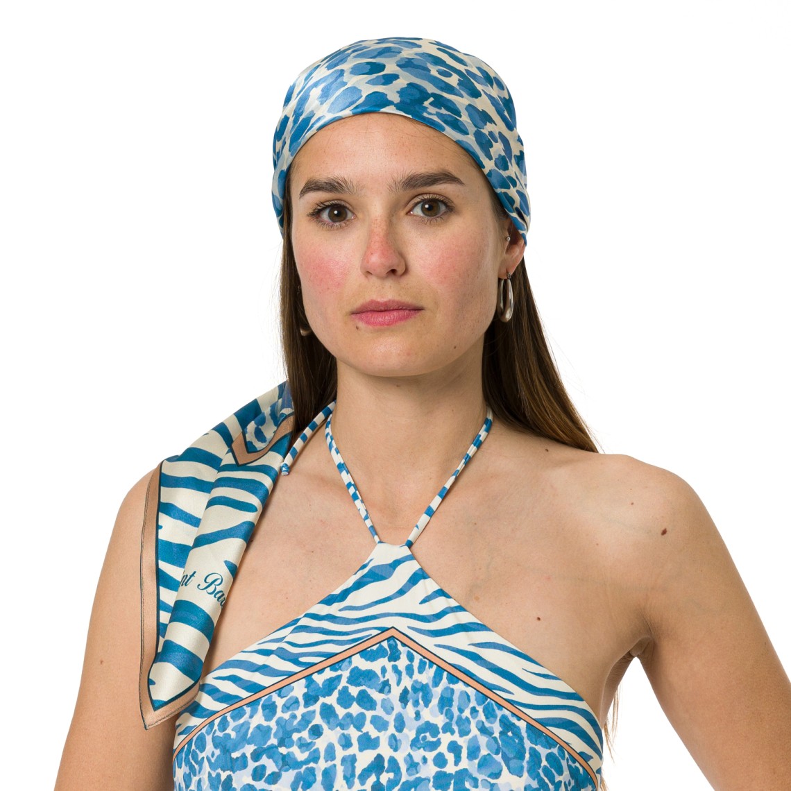 Foulard Kitana in seta con stampa animalier Mc2 Saint Barth