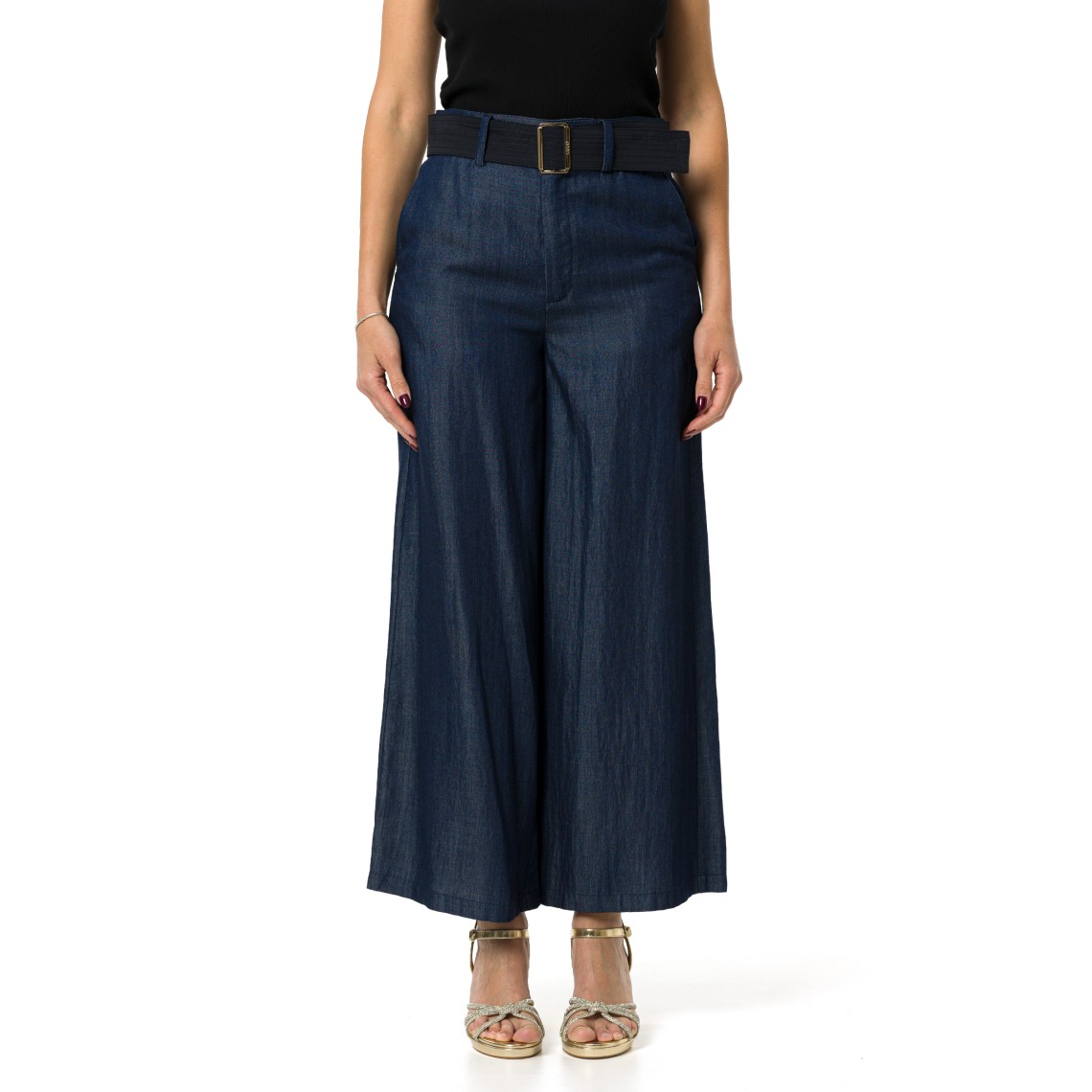 Pantaloni wide-leg cropped con cintura Liu Jo