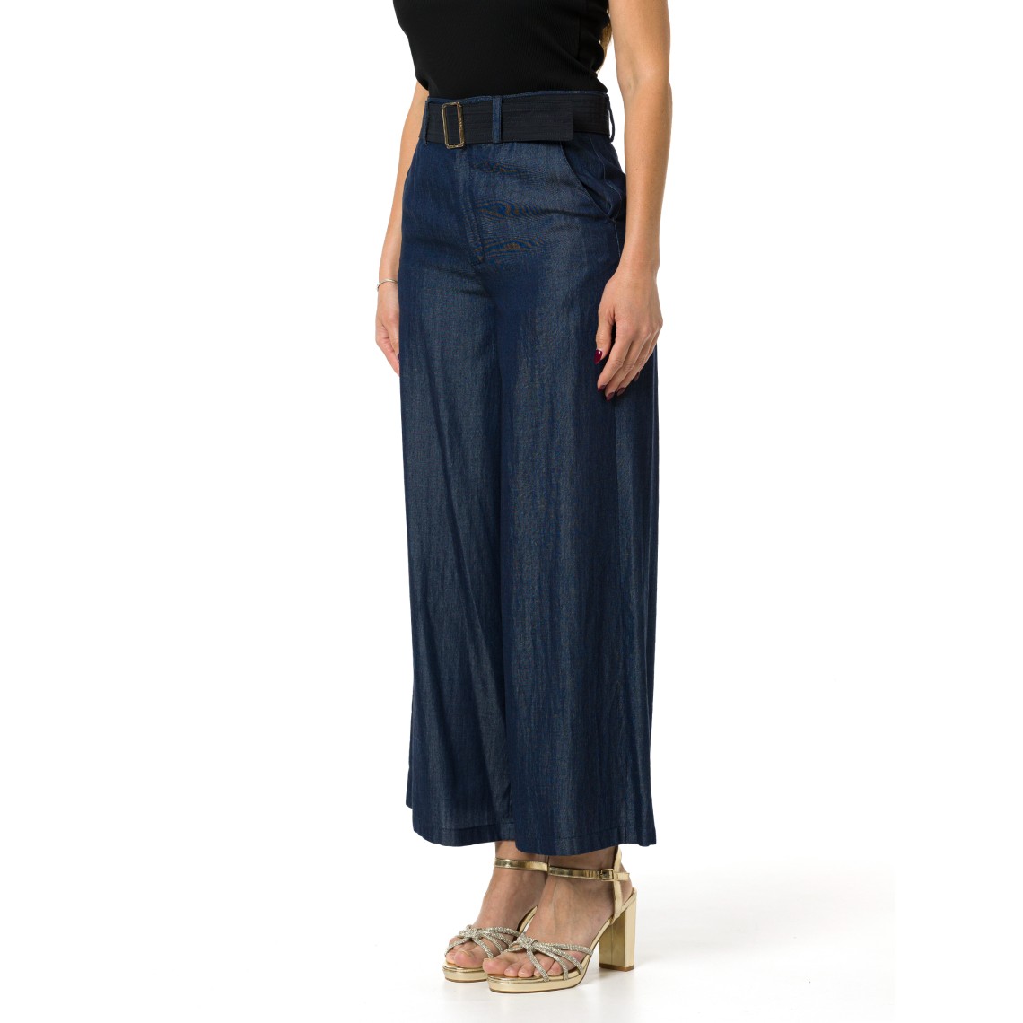 Pantaloni wide-leg cropped con cintura Liu Jo