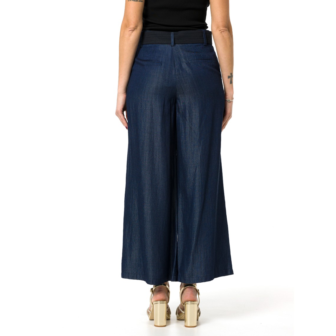 Pantaloni wide-leg cropped con cintura Liu Jo