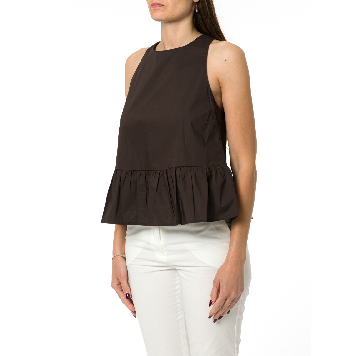Top in popeline con fiocco Liu Jo