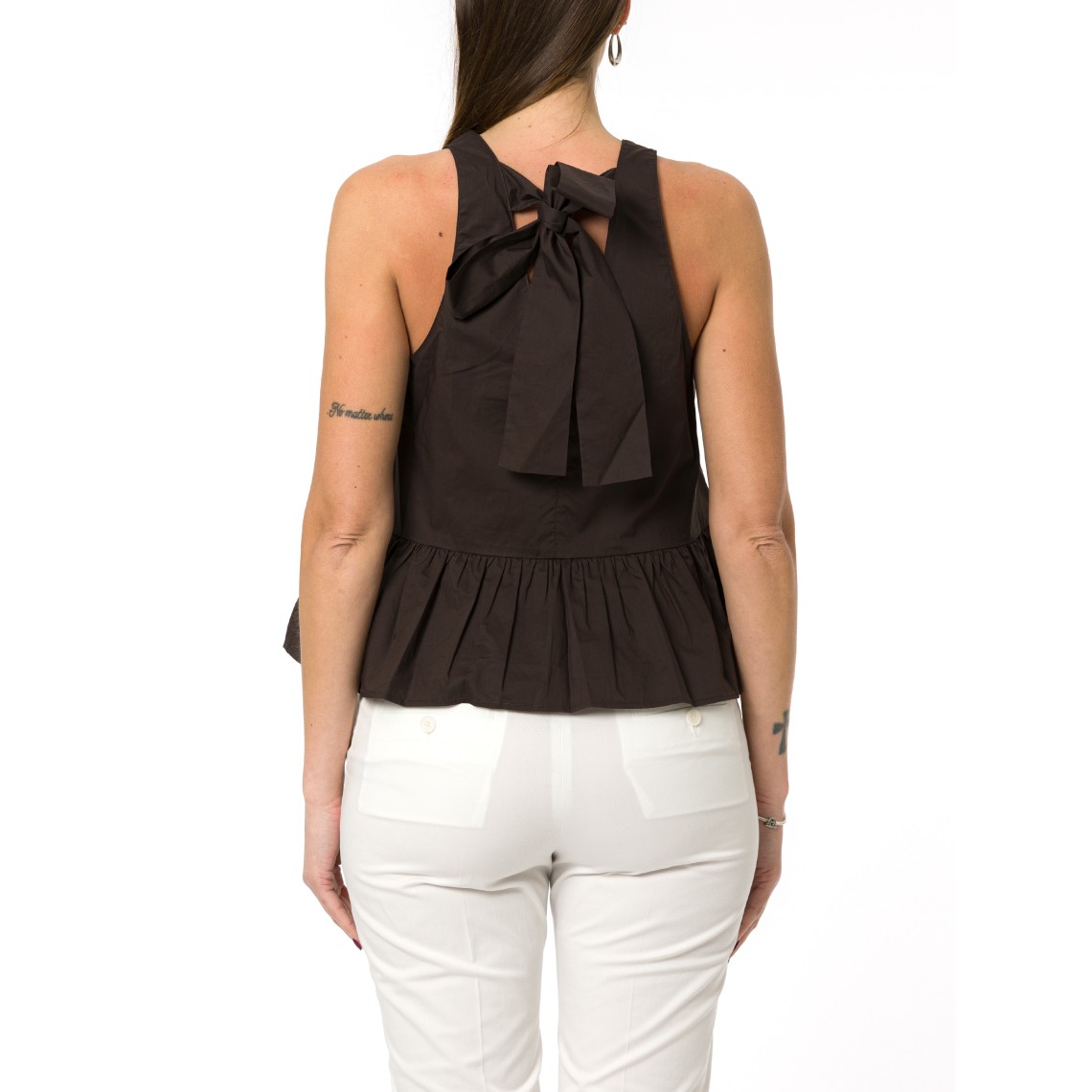 Top in popeline con fiocco Liu Jo